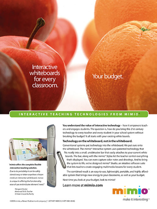 Print Ads for Mimio Teaching Technologies